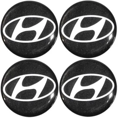 Naklejki na kołpaki emblemat Hyundai 50mm czar sil Bezpieczna płatność