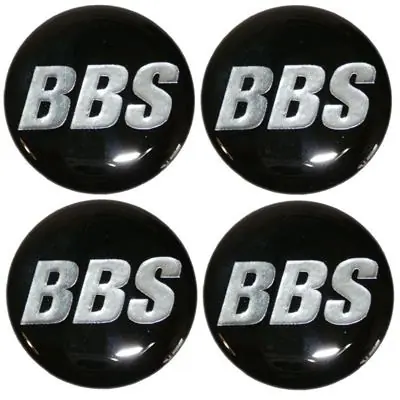 Naklejki na kołpaki emblemat BBS 60mm sil czarne Tani
