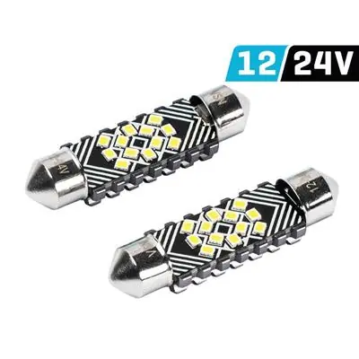 Żarówka 41mm SV8.5 12V 24V 2016x12 SMD LED 2szt Bezpieczne zakupy