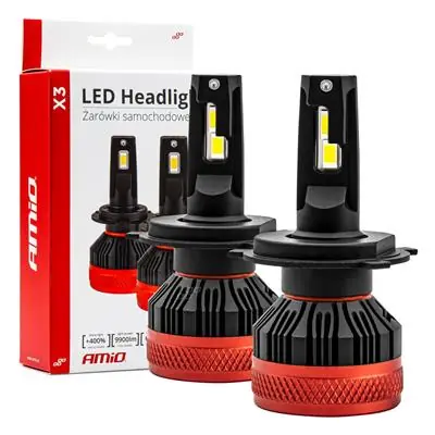 Ostatnie sztuki Żarówki samochodowe LED seria X3 H4/H19 6500K Canb