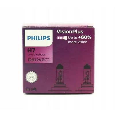 Żarówki H7 12V 3200K +60% 2szt Philips VisionPlus Ostatnie sztuki