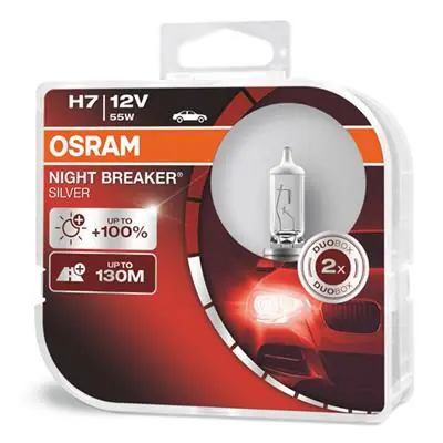 Oferta czasowa Żarówki halogenowe H7 12V NIGHT BREAKER SILVER +10