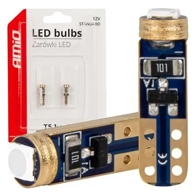 Żarówki LED STANDARD niebieskie T5 W1W 12V 3030 1L Hit sprzedaży