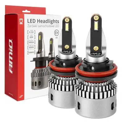 Żarówki samochodowe LED seria K3 H8 H9 H11 H16 12V Hit cenowy