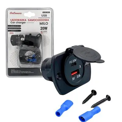 Cena promocyjna Ładowarka montażowa 12V 24V USB USB-C 3A