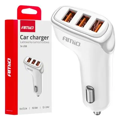 Najlepsza cena Ładowarka samochodowa 3x USB-A 3.1A