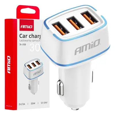 Ładowarka samochodowa 3x USB-A 30W Okazja