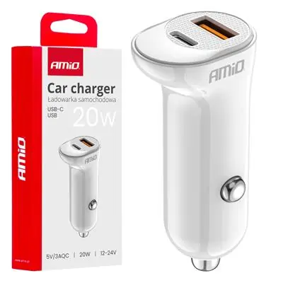 Ładowarka samochodowa USB-A+ USB-C 20W Promocja