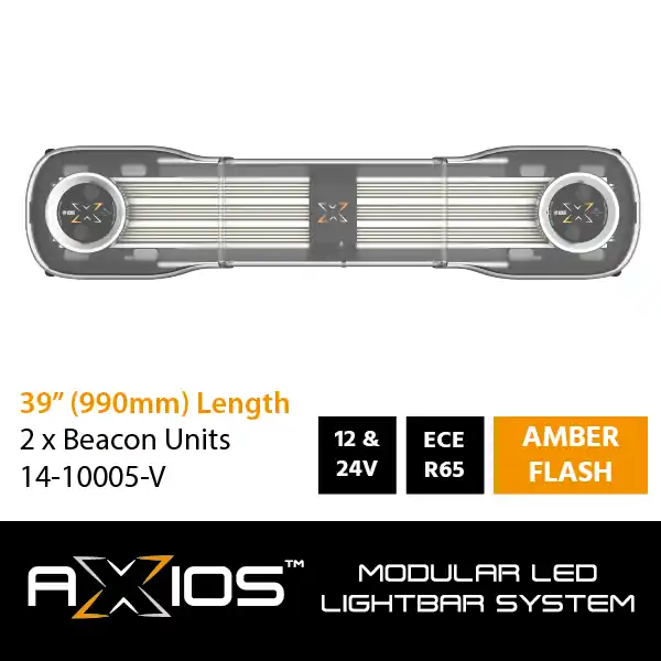 Zamów teraz Modułowa belka AXIOS R65 LED 12/24V 990 mm z dwoma światłami ostrzegawczymi