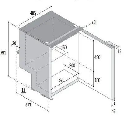 Szybka wysyłka Lodówka komprsorowa 85L, 12/24V, Silver Version, Airlock, Kompresor wewnątrz