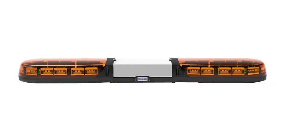 Wyprzedaż Belka ostrzegawcza 1000mm 24 LED 12/24V R65 pomarańczowe światło (pomarańczowe klosze + biała sekcja centralna)