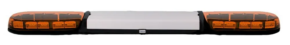 Wyjątkowa oferta Belka ostrzegawcza 1250mm 24 LED 12/24V R65 pomarańczowe światło (pomarańczowe klosze + biała sekcja centralna)