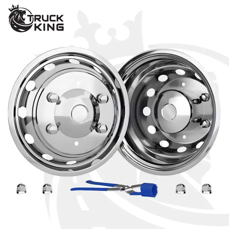 Najlepsza cena Komplet kołpaków na felgi 16"x5,5", MAN TGE; VW Crafter (2018-), stal nierdzewna, mocowane na śruby, 12 otworów went., PCD 205mm