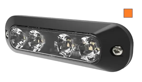 Lampa ostrzegawcza (stroboskop pomarańczowe światło LED) R10,R65, IP67 4 diody LED Ograniczona ilość