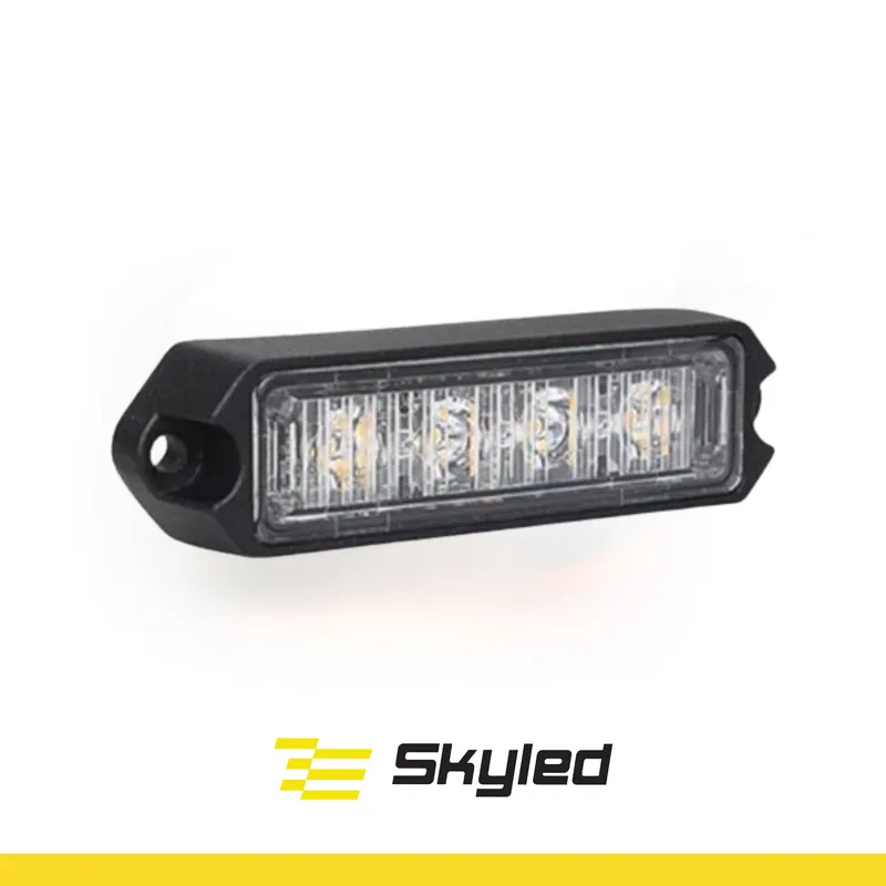Lampa ostrzegawcza SKYLED 28x104,5 mm (stroboskop pomarańczowe światło 4 LED) R10, R65, SAE Sprawdź teraz