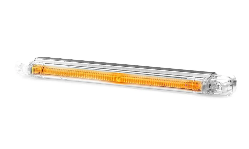 Obniżka ceny Światło pozycyjne pomarańczowe światłowodowe (237 mm) 12/24V obrysowa boczna (biały klosz) W37