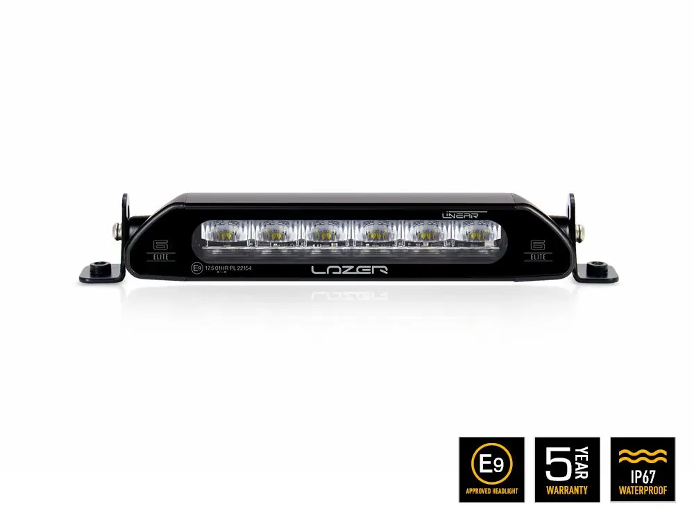 Linear-6 Elite Lampa LED z homologacją, 232mm, 4050 lumenów, obudowa czarna, LAZER UK Oferta