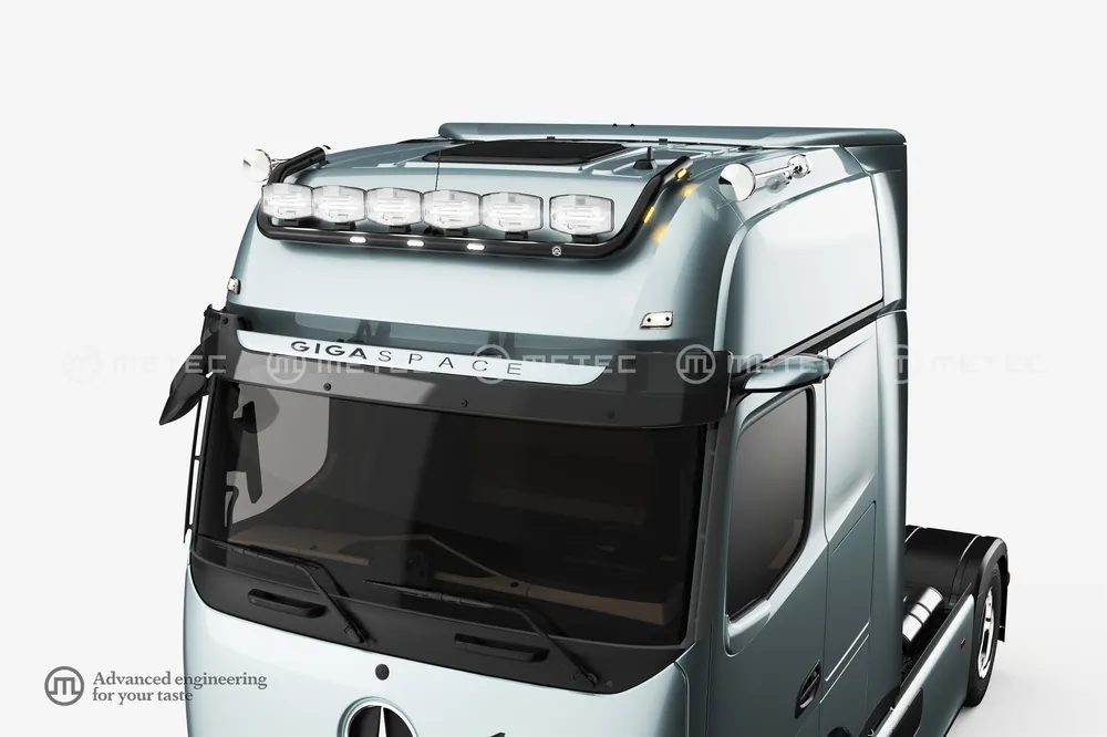 Okazja Rama dachowa z wiązką i mocowaniami na 6 odbiorników z LED do MB Actros 2011- MP4 MP5 GIGASPACE -25; 25- (ProCab), czarna