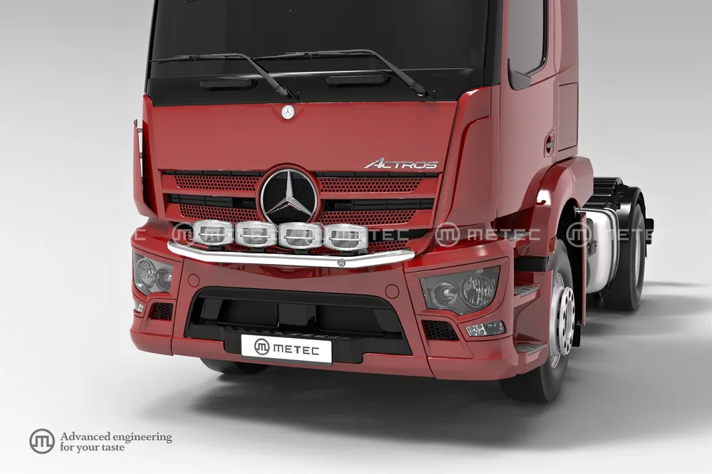 Wyprzedaż Rama w zderzak z wiązką elektryczną i uchwytami na 4 odbiorniki do MB Actros z kabiną typu S i L (TUNEL 320mm)