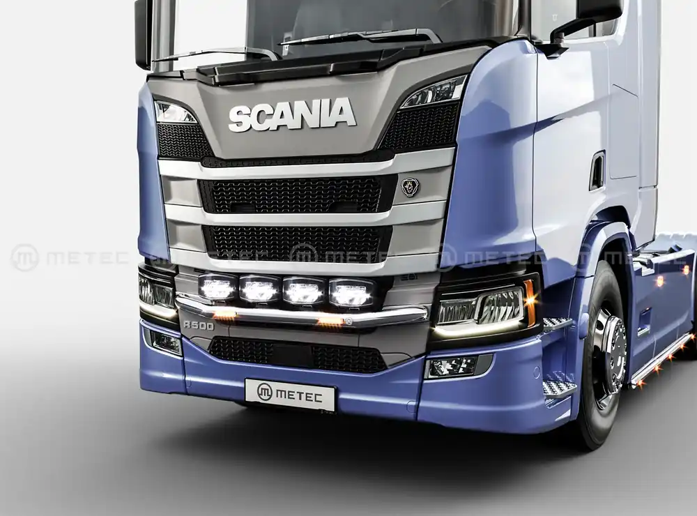 Nowość Rama w zderzak z wiązką elektryczną i mocowaniami na 4 odbiorniki oraz światłami stroboskopowymi do SCANIA NG