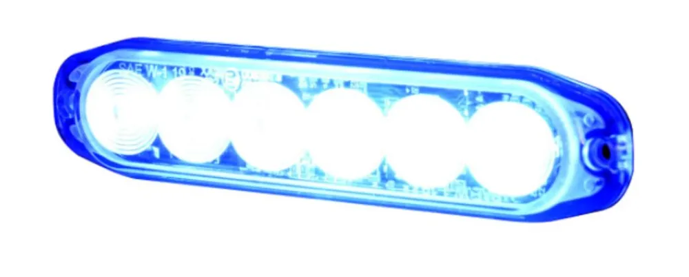 Nie przegap Lampa ostrzegawcza SUPER SLIM (stroboskop niebieskie światło LED) 12/24V,R10, IP68