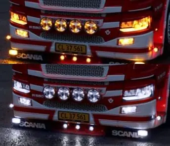 Kup teraz Dodatkowe białe zimne/pomarańczowe światło pozycyjne LED do reflektora SCANIA R/S 2016-