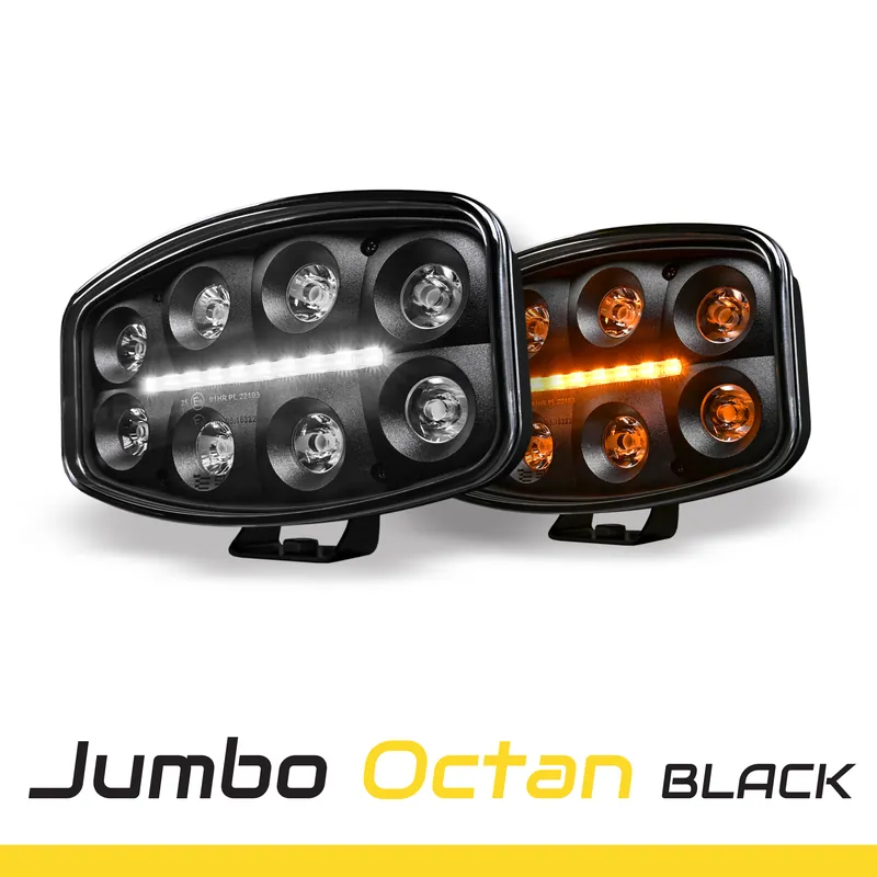 Reflektor SKYLED Jumbo Octan Black FULL LED (80W, białe i pomarańczowe światło pozycyjne) R10/R112 Wyprzedaż