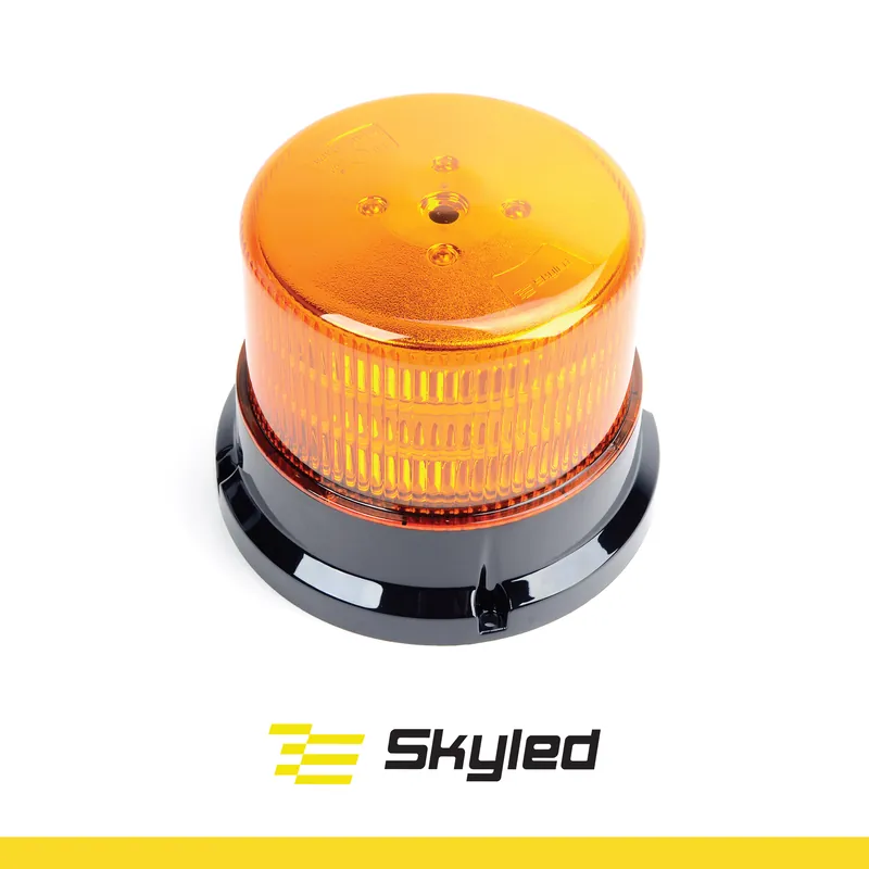 Tylko dziś Światło ostrzegawcze (kogut) SKYLED 12-24V (3 śrubki, pomarańczowy klosz, R65) wys: 132 mm I śr: 167 mm