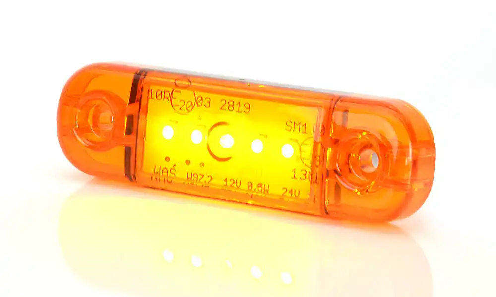 Światło pozycyjne pomarańczowe 12/24V obrysowa boczna (5 x LED) W97.2 Darmowa dostawa