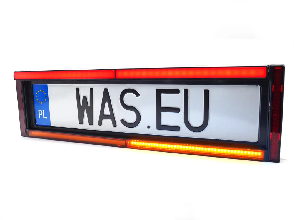 Nowość Ramka tablicy rejestracyjnej z oświetleniem stopu/odblaskiem/stroboskopowe pomarańczowe/oświetlenie tablicy W253