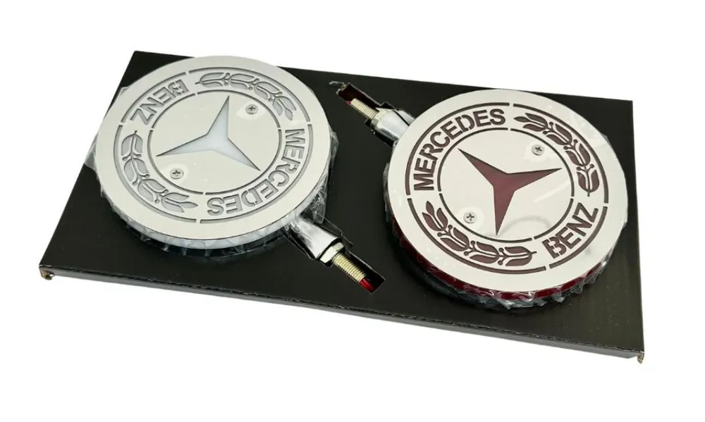 Mysie Uszy LED biało-czerwone MERCEDES 12-24V lollipop (para) Obniżka ceny